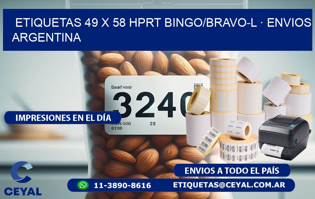 ETIQUETAS 49 x 58 HPRT BINGO/BRAVO-L · ENVIOS ARGENTINA