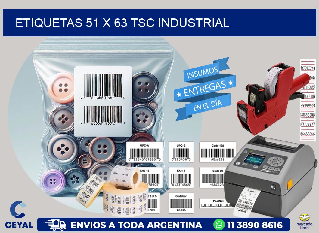ETIQUETAS 51 x 63 TSC INDUSTRIAL