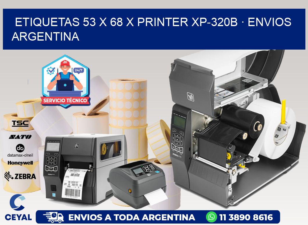 ETIQUETAS 53 x 68 X PRINTER XP-320B · ENVIOS ARGENTINA