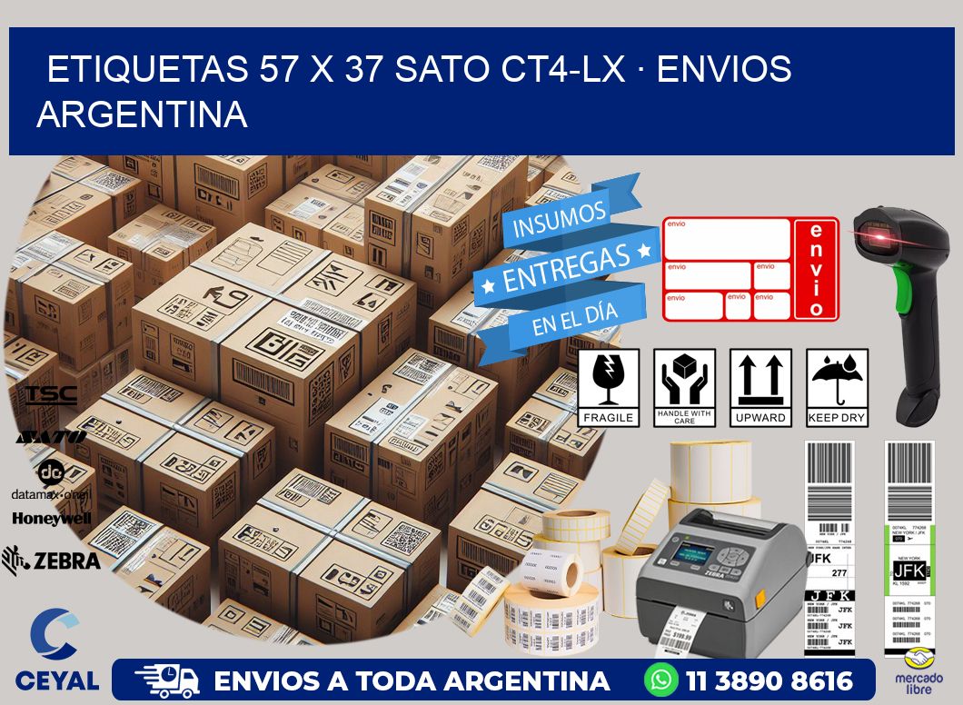 ETIQUETAS 57 x 37 SATO CT4-LX · ENVIOS ARGENTINA