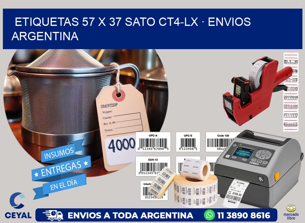 ETIQUETAS 57 x 37 SATO CT4-LX · ENVIOS ARGENTINA