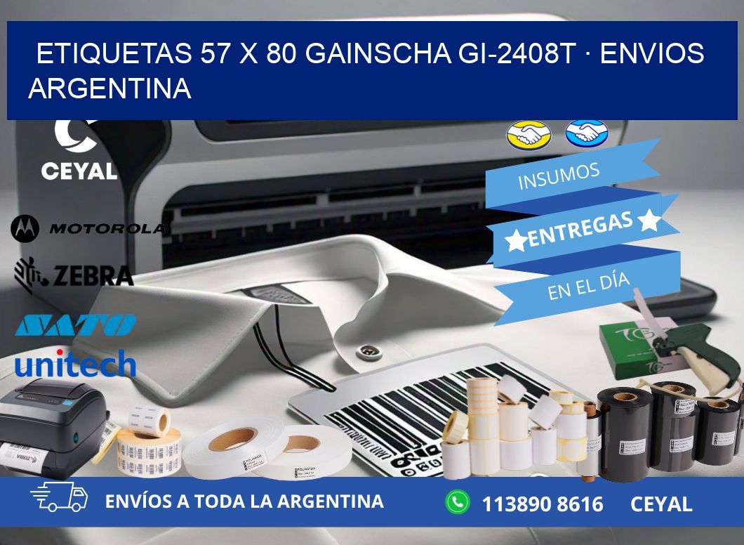ETIQUETAS 57 x 80 GAINSCHA GI-2408T · ENVIOS ARGENTINA