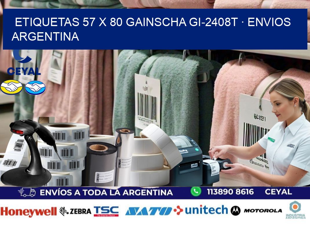 ETIQUETAS 57 x 80 GAINSCHA GI-2408T · ENVIOS ARGENTINA