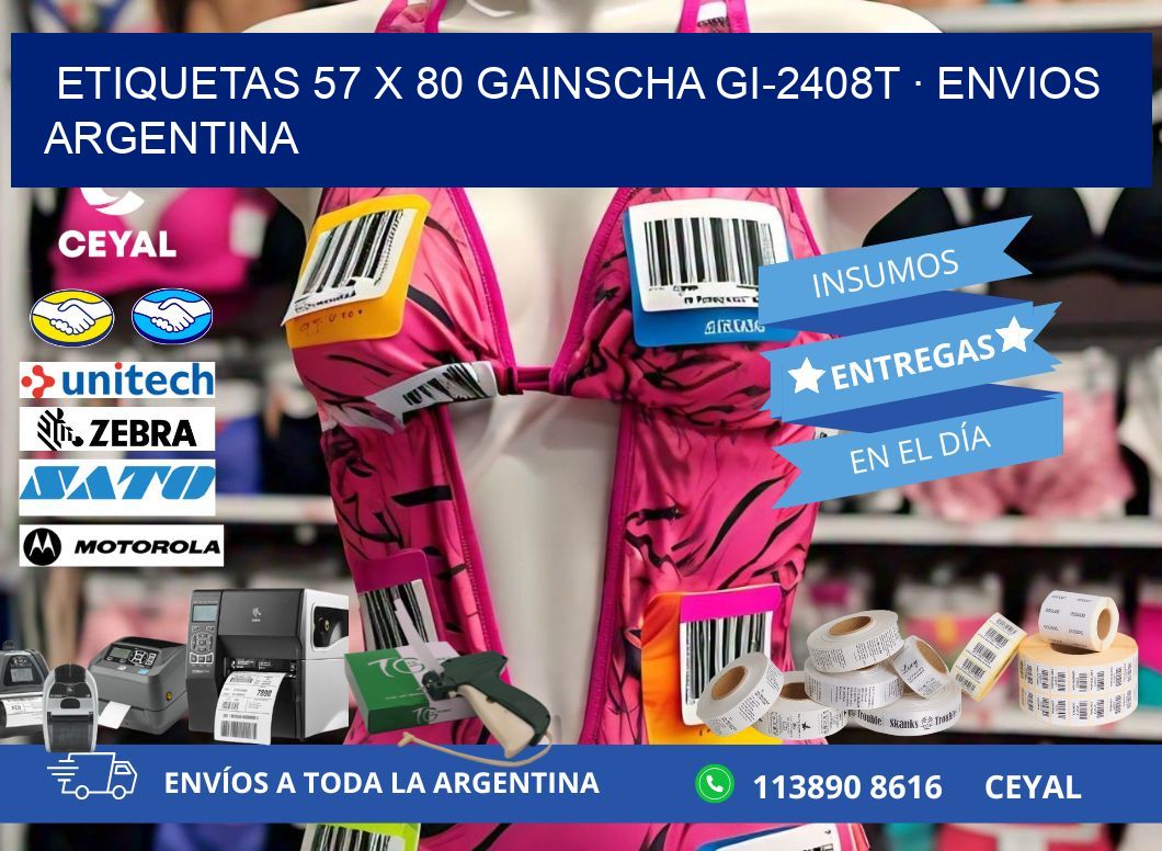 ETIQUETAS 57 x 80 GAINSCHA GI-2408T · ENVIOS ARGENTINA