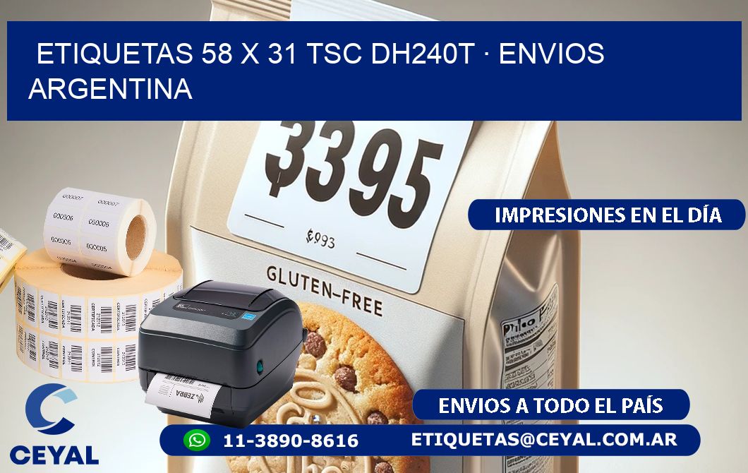 ETIQUETAS 58 x 31 TSC DH240T · ENVIOS ARGENTINA