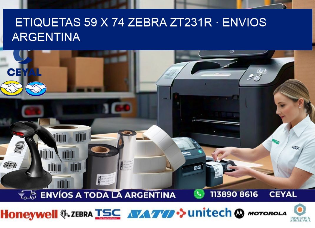 ETIQUETAS 59 x 74 ZEBRA ZT231R · ENVIOS ARGENTINA