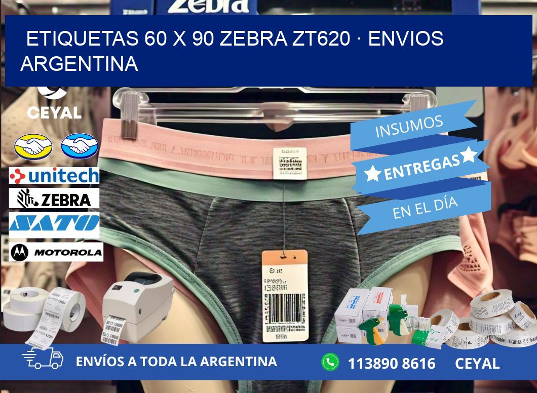 ETIQUETAS 60 x 90 ZEBRA ZT620 · ENVIOS ARGENTINA
