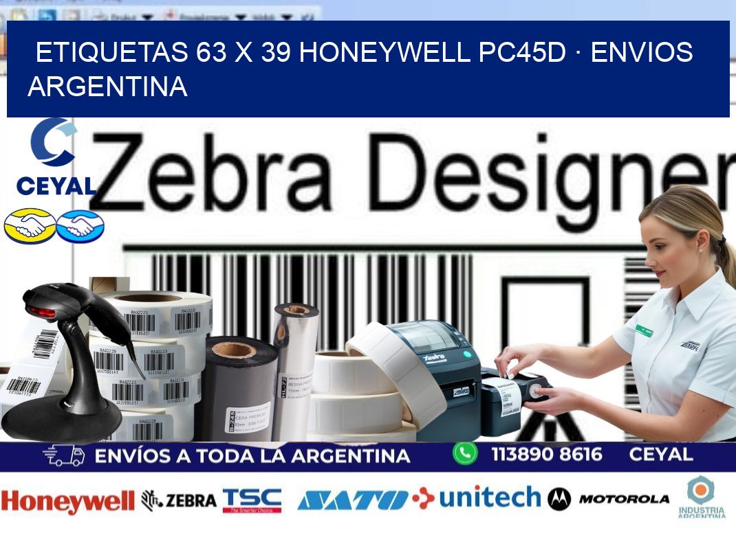 ETIQUETAS 63 x 39 HONEYWELL PC45D · ENVIOS ARGENTINA