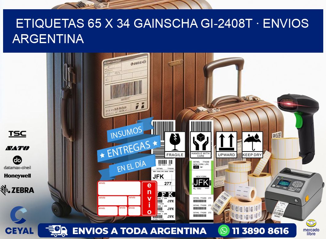 ETIQUETAS 65 x 34 GAINSCHA GI-2408T · ENVIOS ARGENTINA