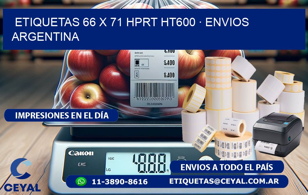 ETIQUETAS 66 x 71 HPRT HT600 · ENVIOS ARGENTINA