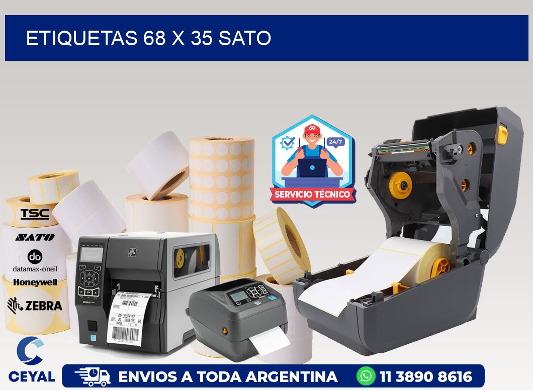 ETIQUETAS 68 x 35 SATO
