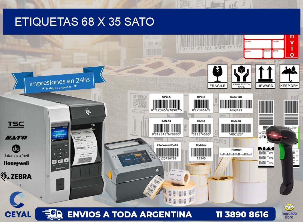 ETIQUETAS 68 x 35 SATO