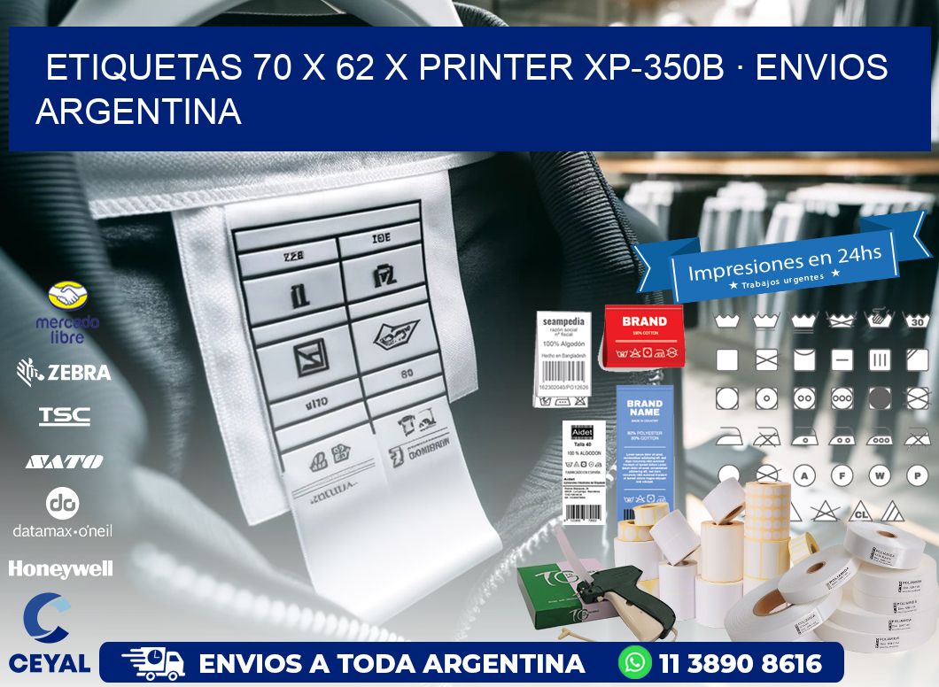 ETIQUETAS 70 x 62 X PRINTER XP-350B · ENVIOS ARGENTINA