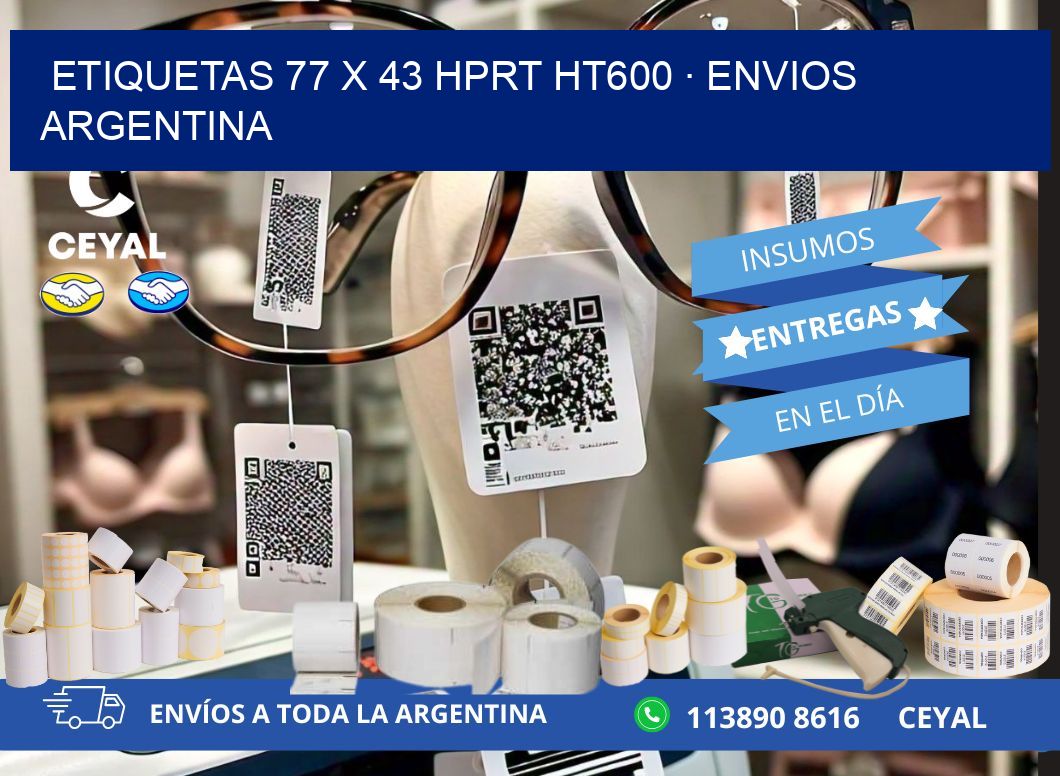 ETIQUETAS 77 x 43 HPRT HT600 · ENVIOS ARGENTINA