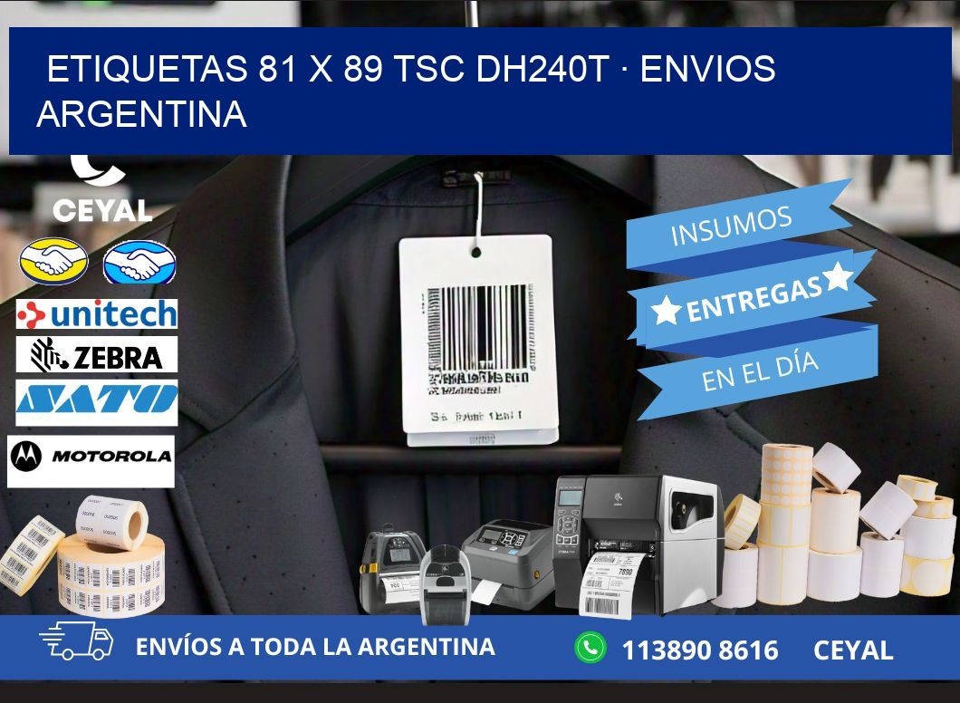 ETIQUETAS 81 x 89 TSC DH240T · ENVIOS ARGENTINA