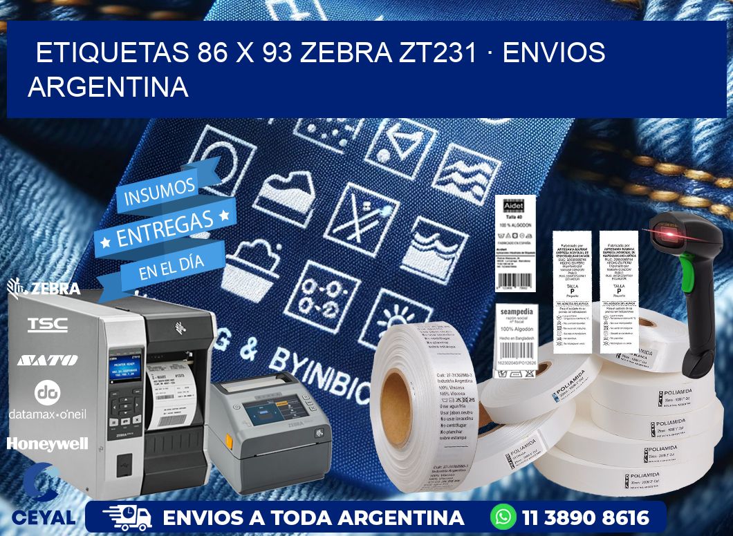 ETIQUETAS 86 x 93 ZEBRA ZT231 · ENVIOS ARGENTINA