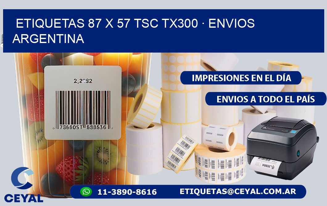ETIQUETAS 87 x 57 TSC TX300 · ENVIOS ARGENTINA