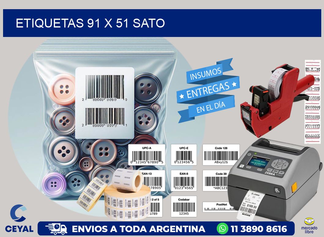 ETIQUETAS 91 x 51 SATO