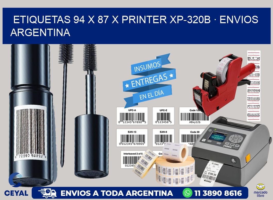 ETIQUETAS 94 x 87 X PRINTER XP-320B · ENVIOS ARGENTINA