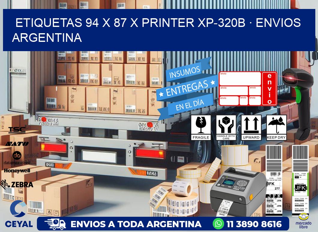 ETIQUETAS 94 x 87 X PRINTER XP-320B · ENVIOS ARGENTINA