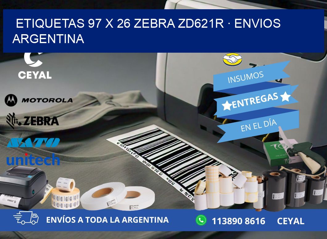 ETIQUETAS 97 x 26 ZEBRA ZD621R · ENVIOS ARGENTINA