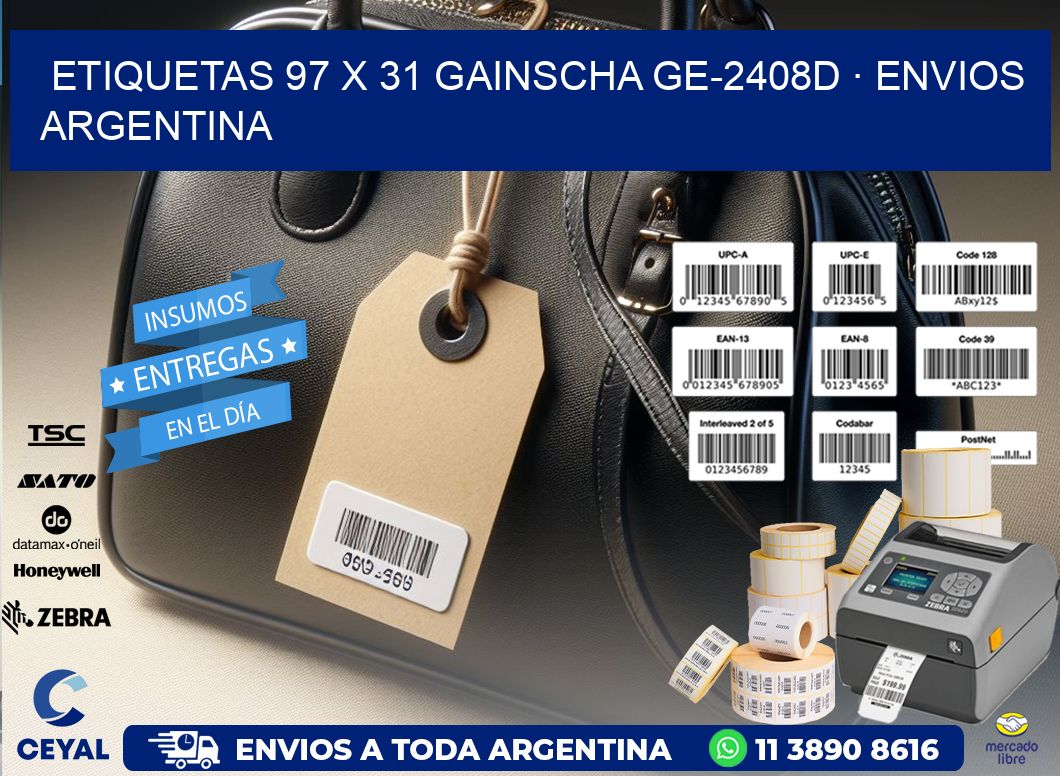 ETIQUETAS 97 x 31 GAINSCHA GE-2408D · ENVIOS ARGENTINA