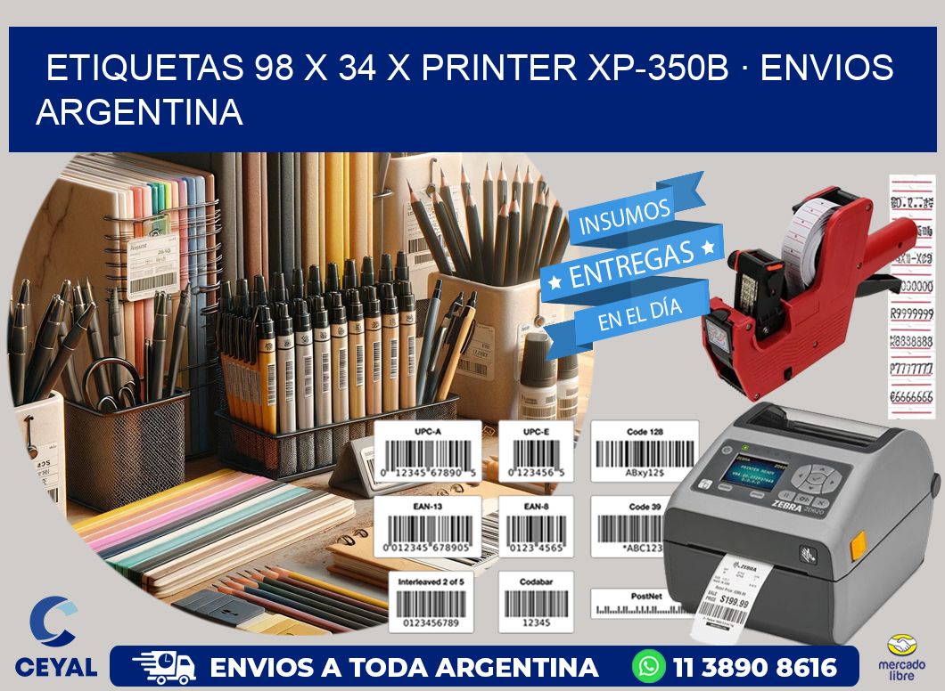 ETIQUETAS 98 x 34 X PRINTER XP-350B · ENVIOS ARGENTINA