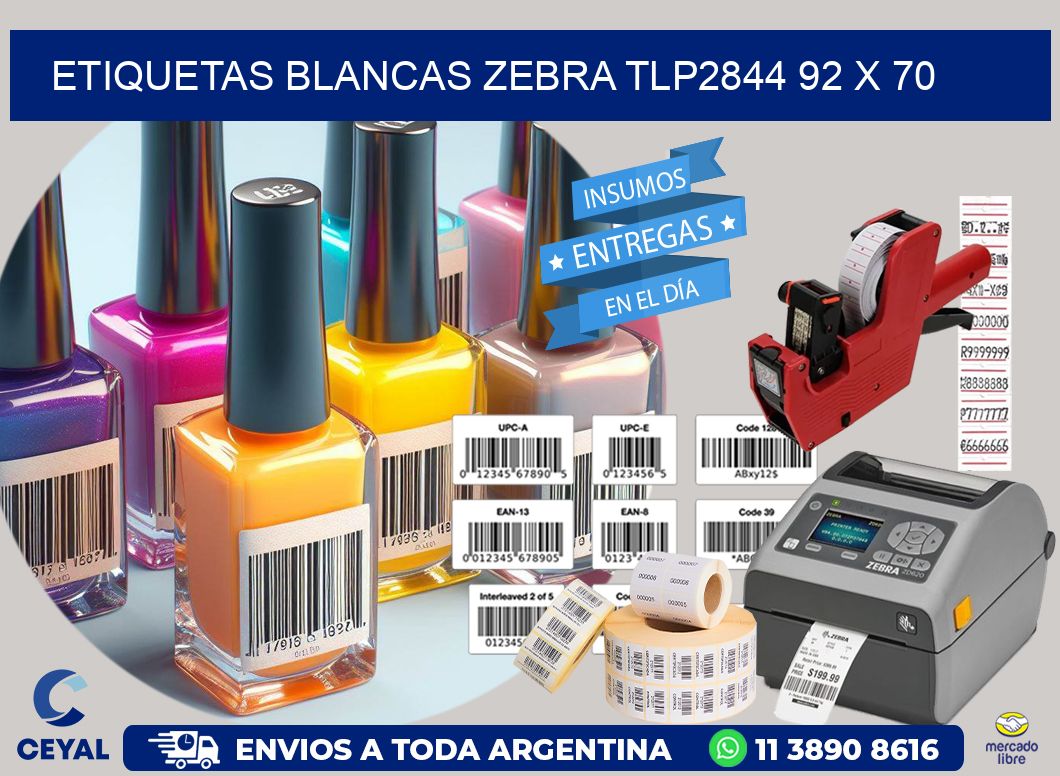 ETIQUETAS BLANCAS ZEBRA TLP2844 92 x 70