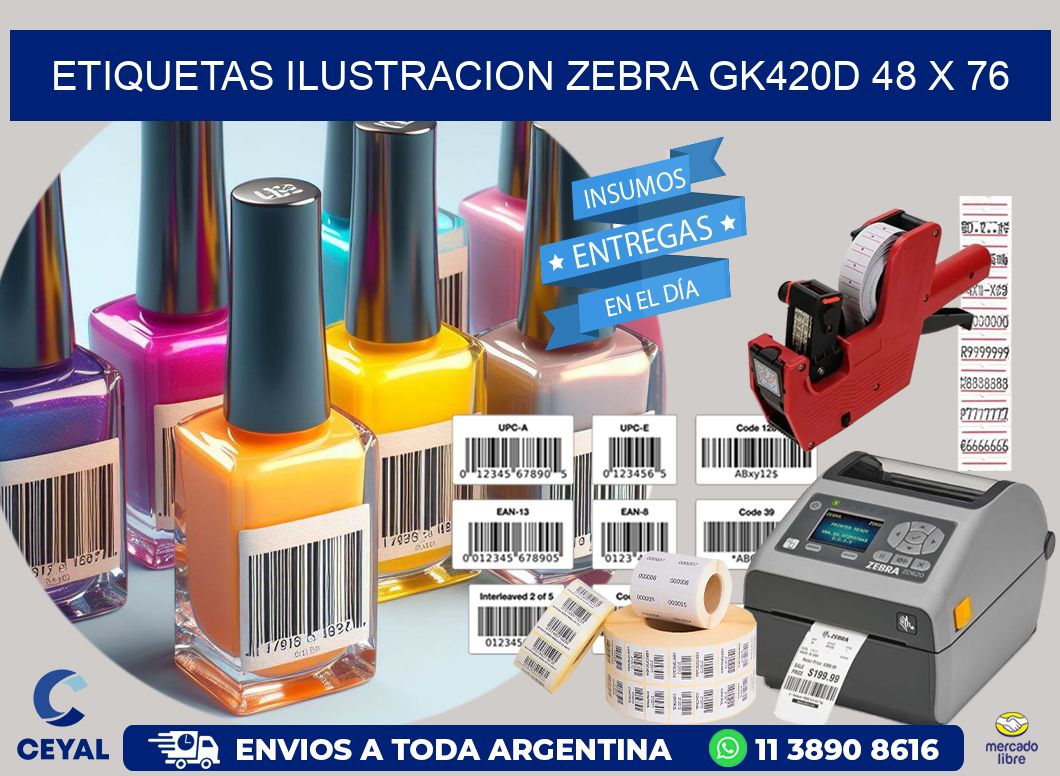 ETIQUETAS ILUSTRACION ZEBRA GK420D 48 x 76