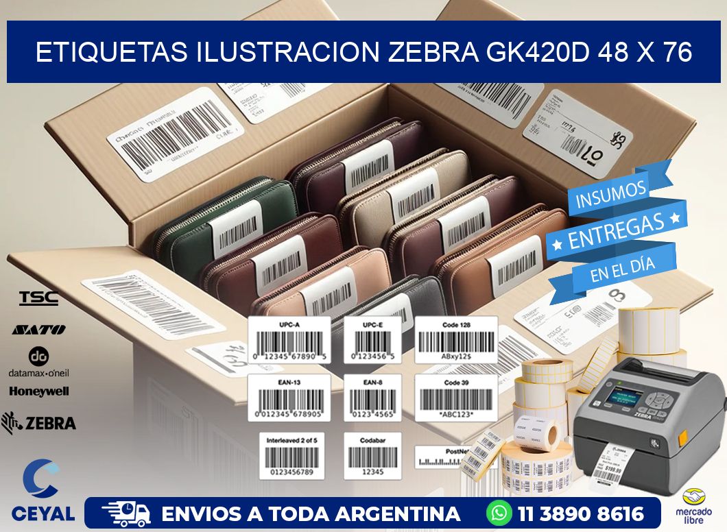 ETIQUETAS ILUSTRACION ZEBRA GK420D 48 x 76