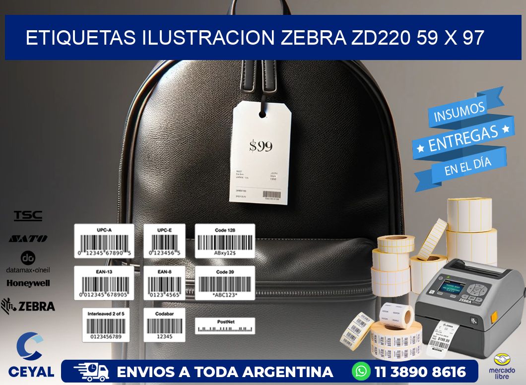 ETIQUETAS ILUSTRACION ZEBRA ZD220 59 x 97