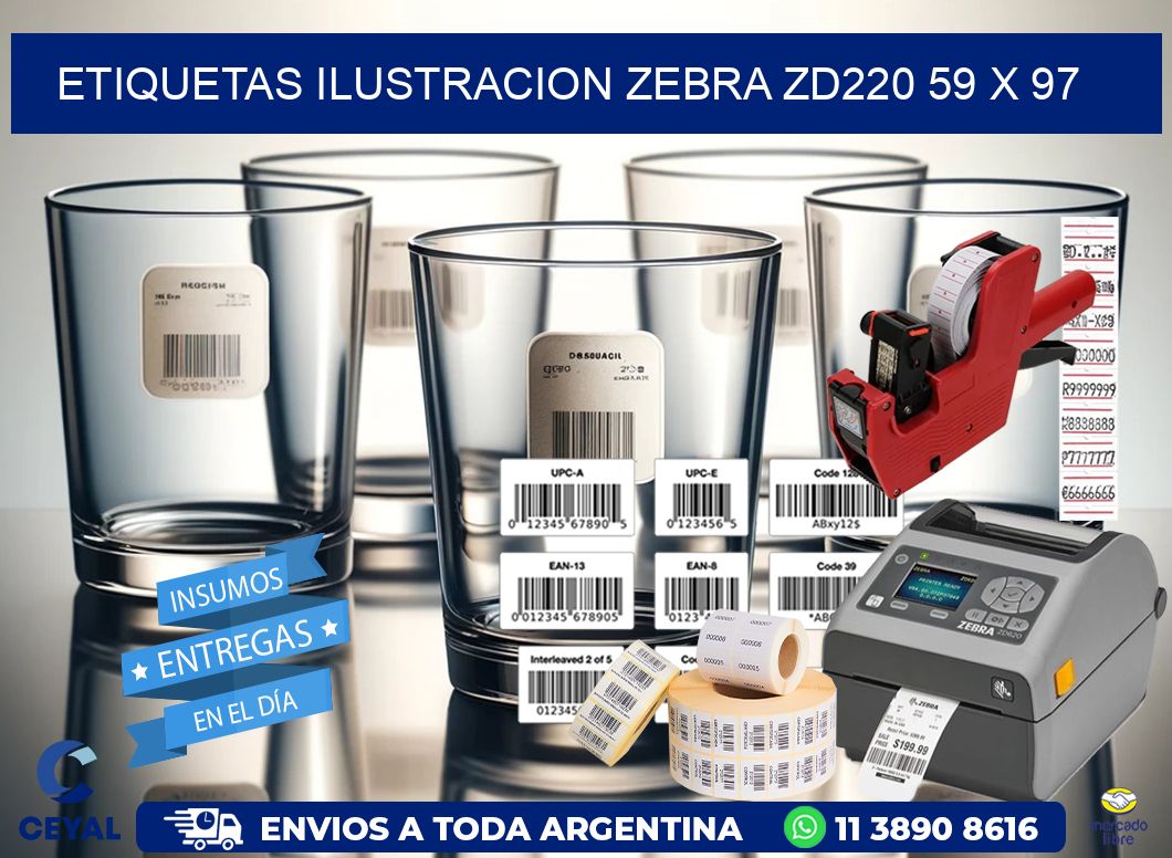 ETIQUETAS ILUSTRACION ZEBRA ZD220 59 x 97