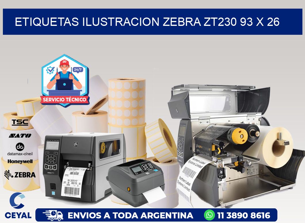 ETIQUETAS ILUSTRACION ZEBRA ZT230 93 x 26