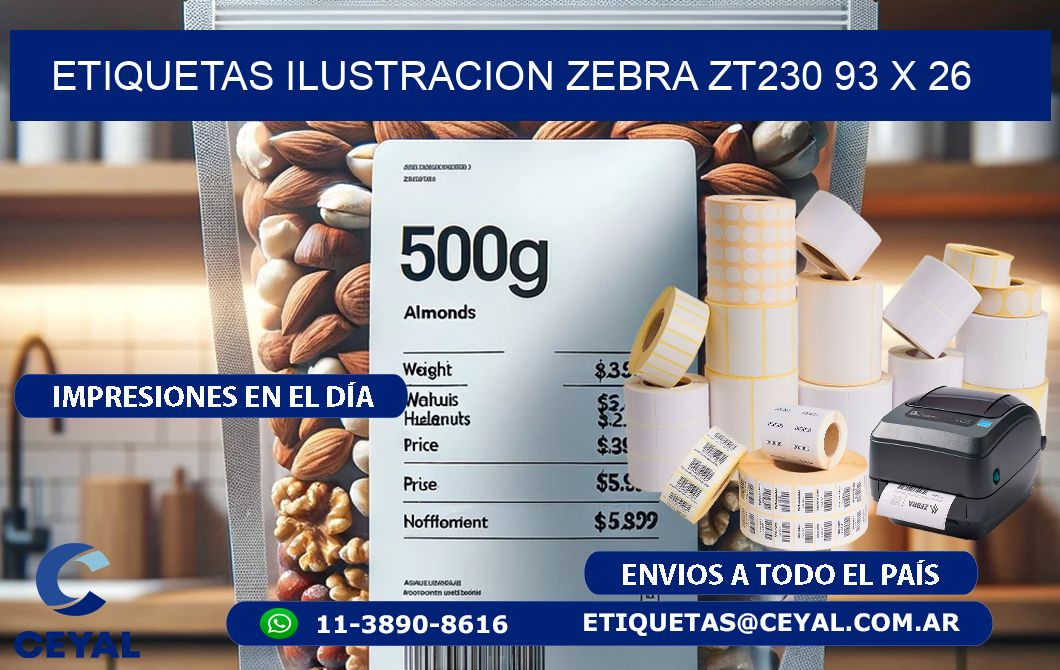 ETIQUETAS ILUSTRACION ZEBRA ZT230 93 x 26