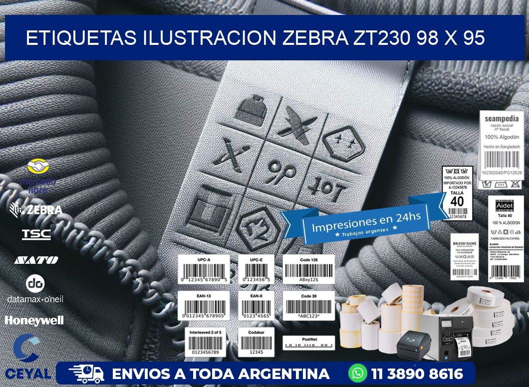 ETIQUETAS ILUSTRACION ZEBRA ZT230 98 x 95