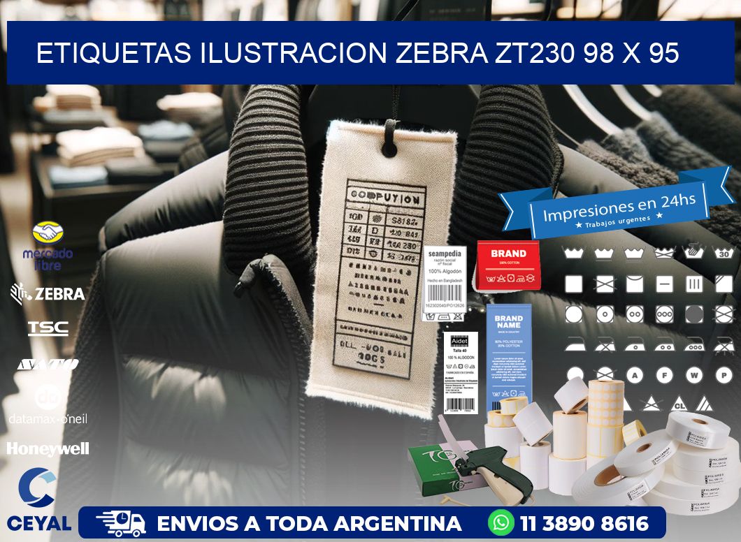 ETIQUETAS ILUSTRACION ZEBRA ZT230 98 x 95