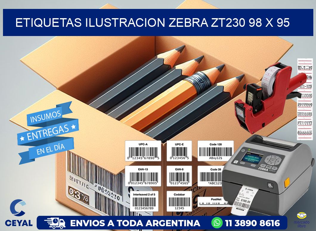 ETIQUETAS ILUSTRACION ZEBRA ZT230 98 x 95
