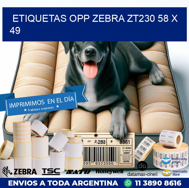 ETIQUETAS OPP ZEBRA ZT230 58 x 49