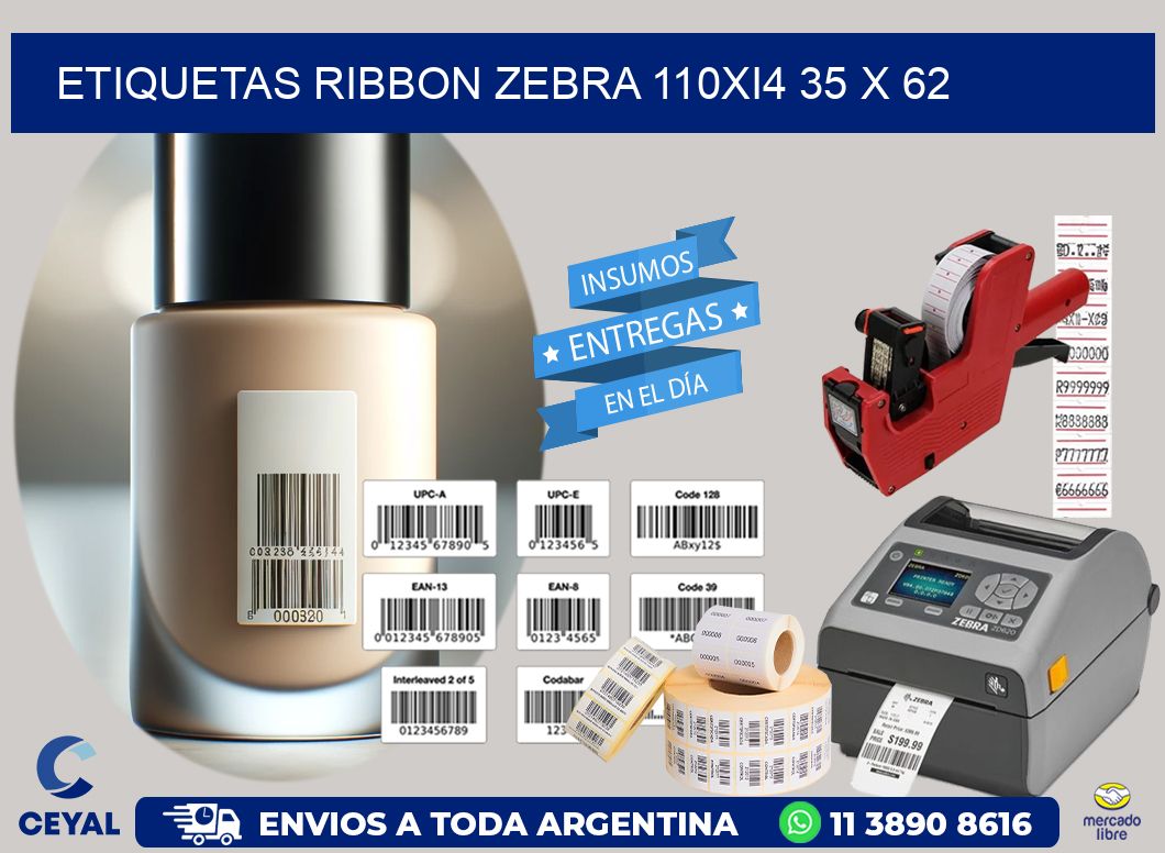 ETIQUETAS RIBBON Zebra 110Xi4 35 x 62