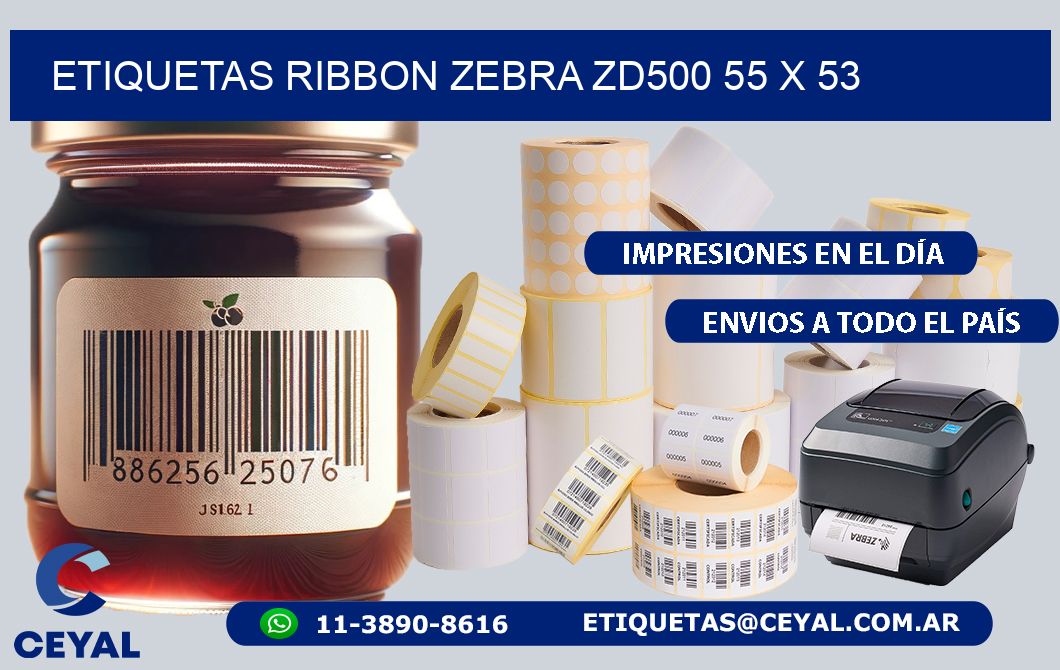 ETIQUETAS RIBBON Zebra ZD500 55 x 53