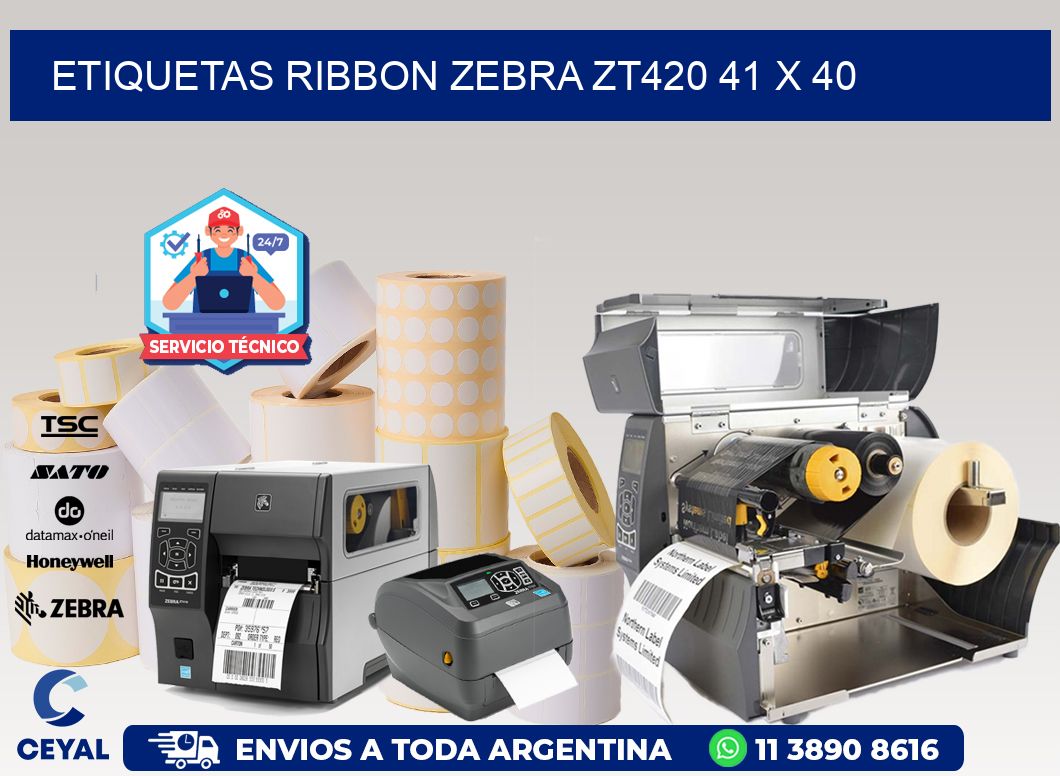 ETIQUETAS RIBBON Zebra ZT420 41 x 40