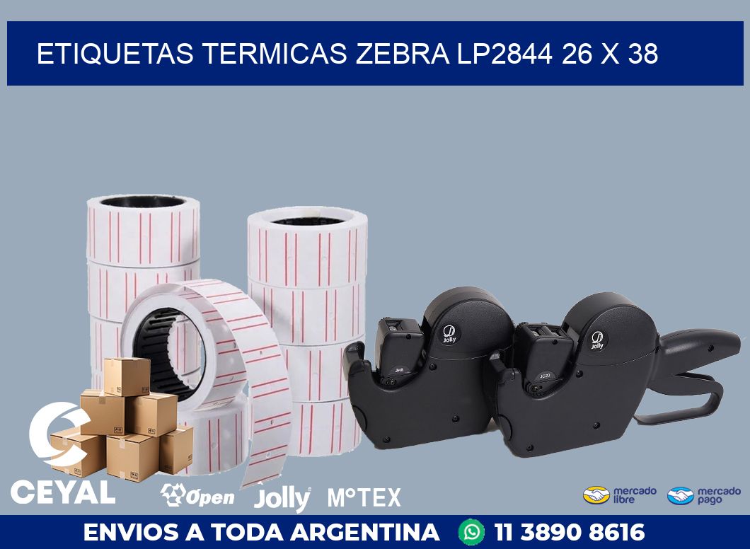 ETIQUETAS TERMICAS ZEBRA LP2844 26 x 38