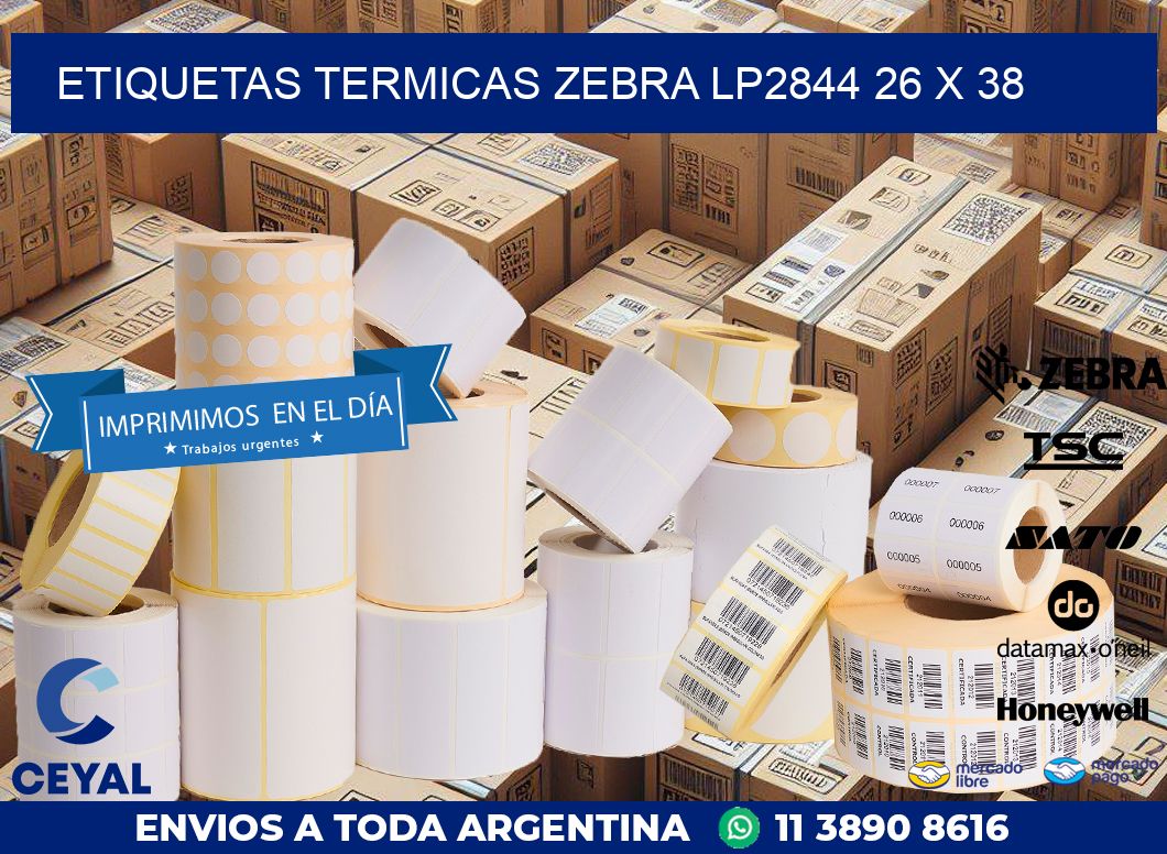 ETIQUETAS TERMICAS ZEBRA LP2844 26 x 38