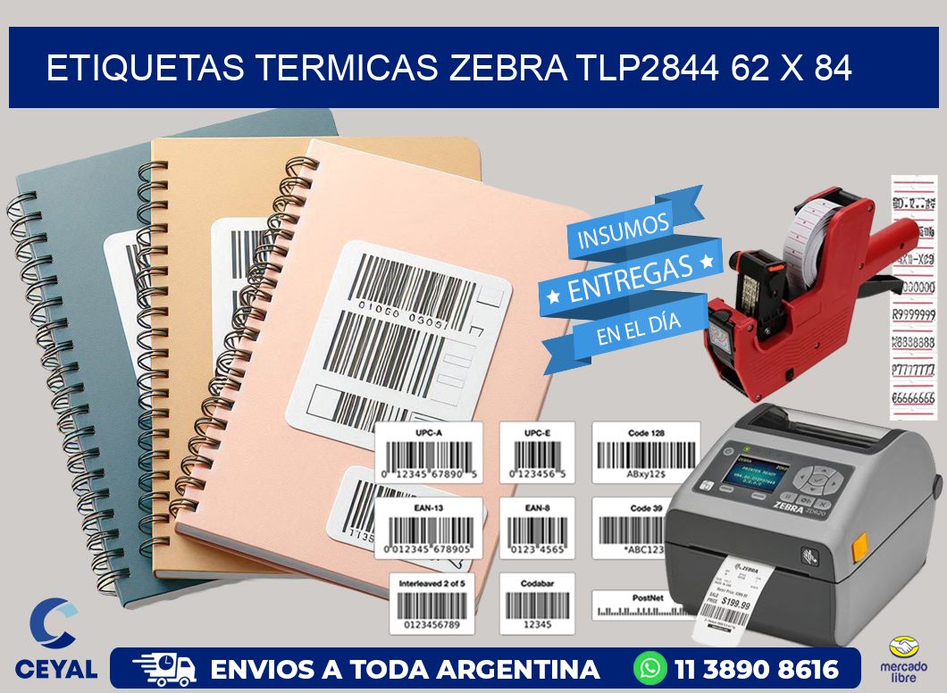 ETIQUETAS TERMICAS ZEBRA TLP2844 62 x 84