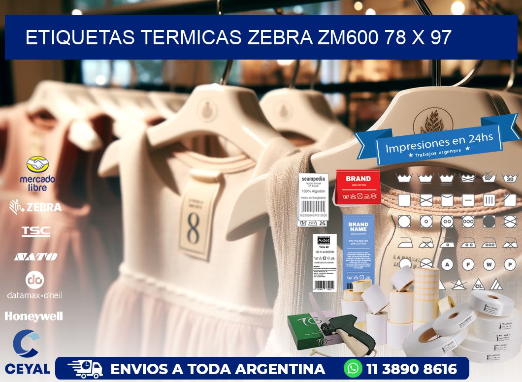 ETIQUETAS TERMICAS ZEBRA ZM600 78 x 97