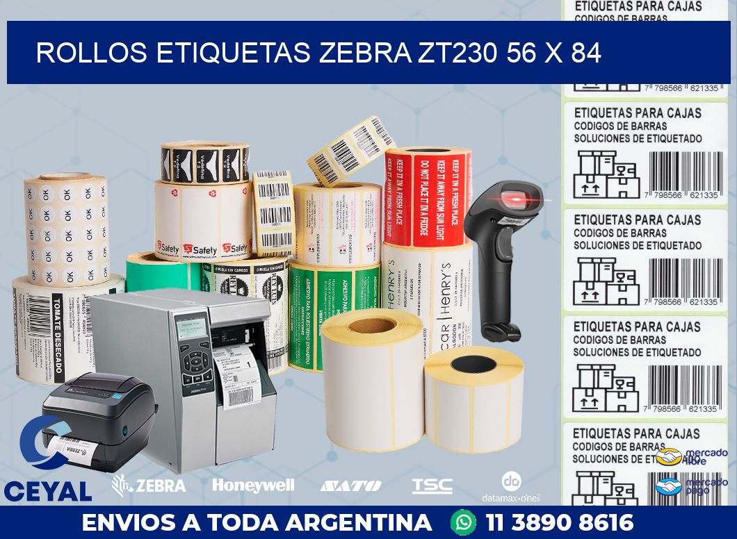 ROLLOS ETIQUETAS Zebra ZT230 56 x 84