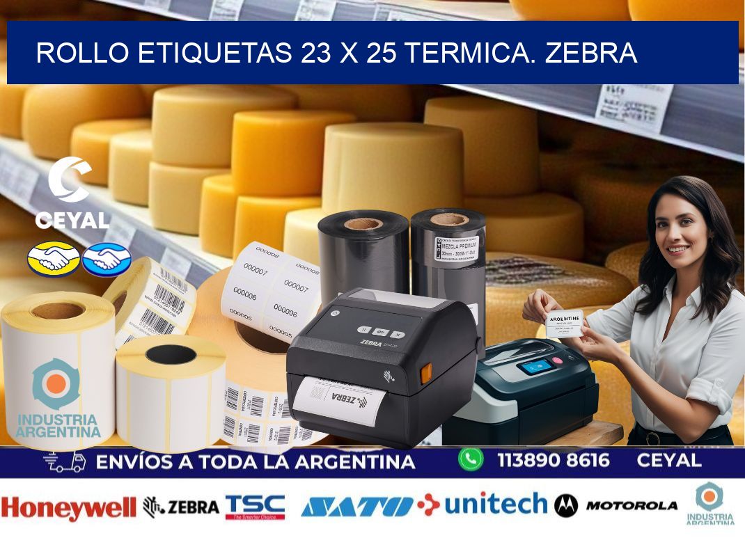 Rollo etiquetas 23 x 25 termica. zebra