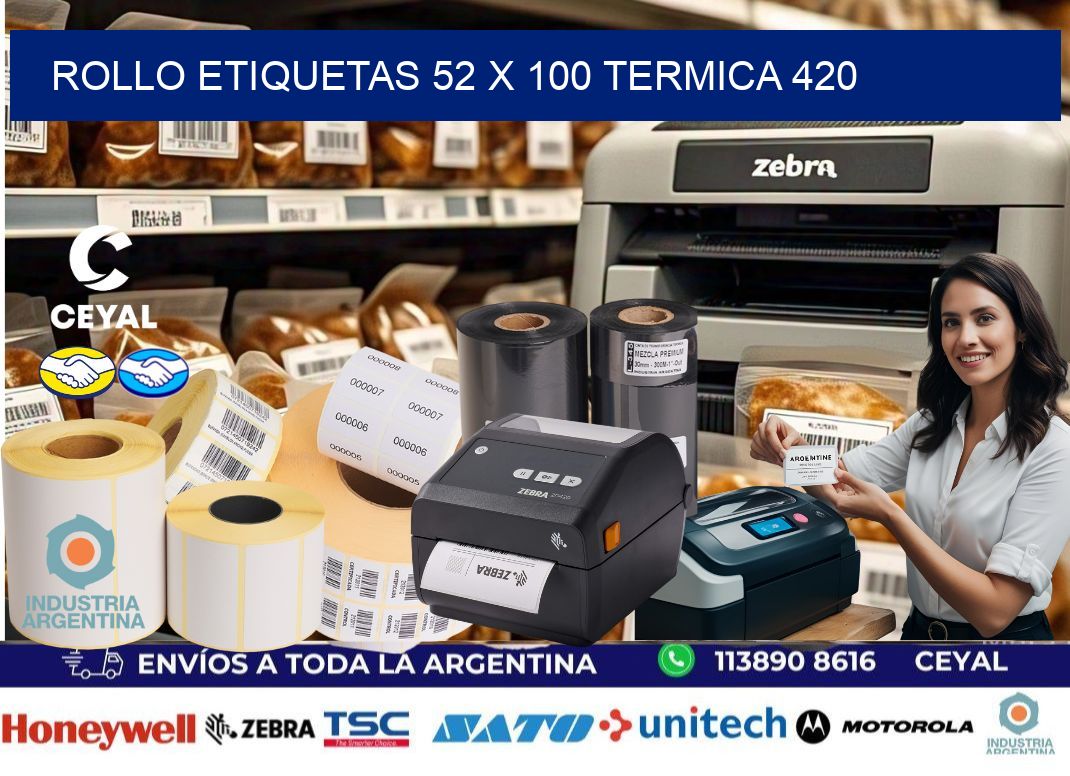 Rollo etiquetas 52 x 100 termica 420