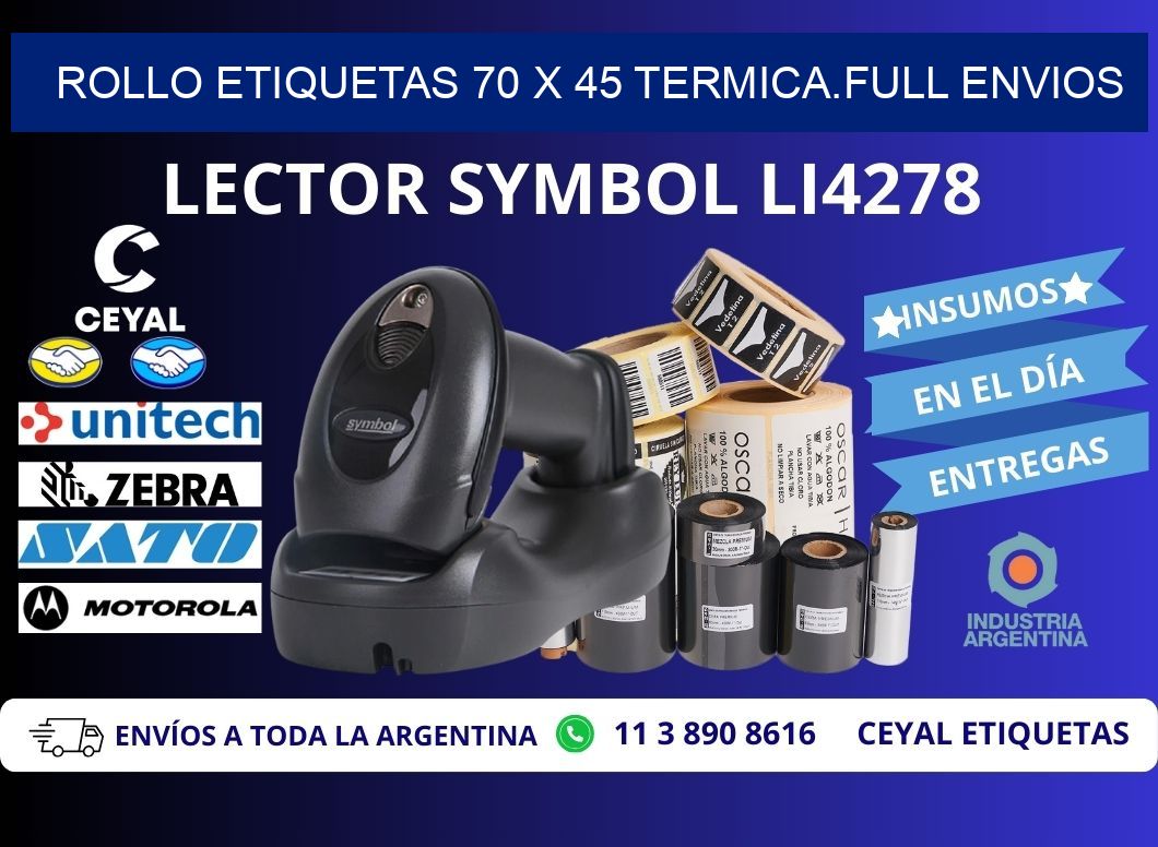 Rollo etiquetas 70 x 45 termica.full envios