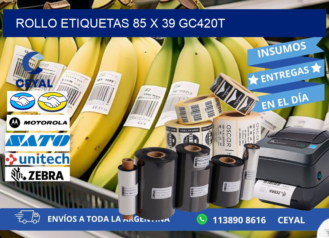 Rollo etiquetas 85 x 39 gc420t